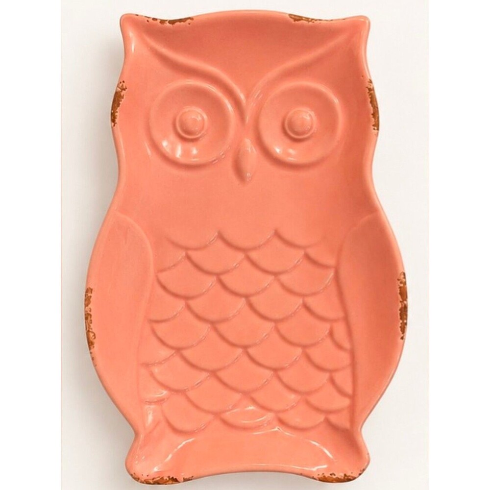 Vintage Style Pink Owl Trinket Dish Ceramic Jewelry Catchall Cottagecore Decor